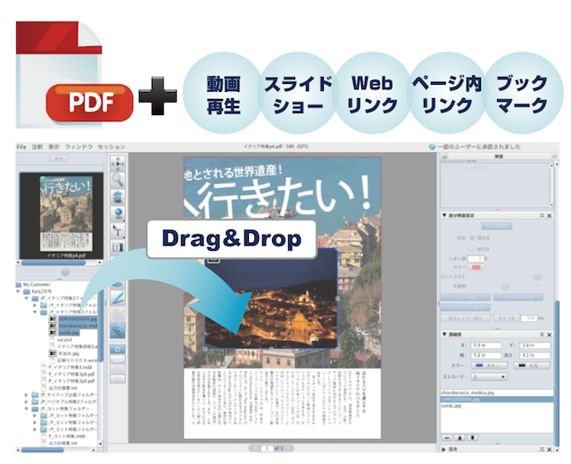 PDFをベースとしたブラウザ型リッチコンテンツ